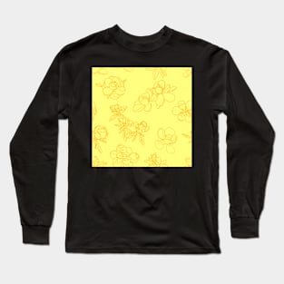 Magnolia Sketch Repeat Gold on Yellow 5748 Long Sleeve T-Shirt